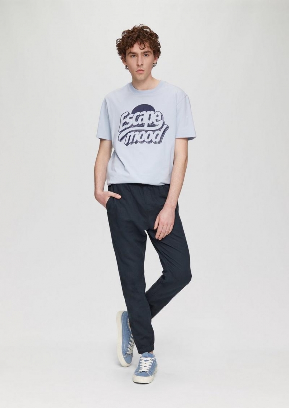 s.Oliver Jogpants aus Leinenmix mit Tunnelzug und Eingrifftaschen - tiefblau
