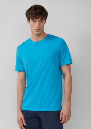 s.Oliver Baumwoll-T-Shirt mit Logo-Print - pastelltürkis