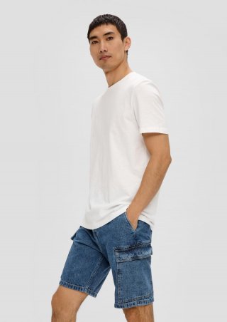s.Oliver Jeans-Shorts / High Rise / Cargo-Taschen / aus reiner Baumwolle - blau