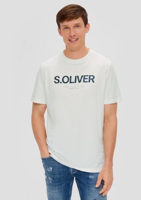 s.Oliver T-Shirt mit Frontprint - weiß
