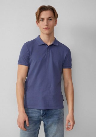 s.Oliver NOOS Farbergänzung Basic Polo-Shirt mit Piquéstruktur - dunkelblau