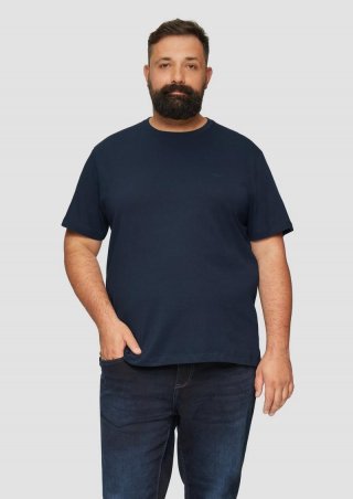 s.Oliver T-Shirt aus reiner Baumwolle mit Logo-Print - navy