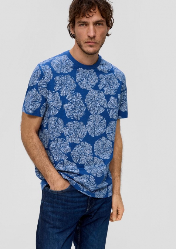 s.Oliver T-Shirt mit Rundhalsausschnitt - ozeanblau