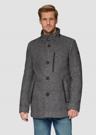s.Oliver Sportiver Kurzmantel mit gestepptem Insert - dunkelgrau