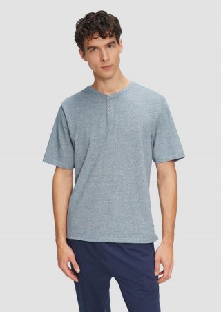 s.Oliver T-Shirt mit kurzer Knopfleiste - ozeanblau