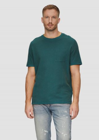 s.Oliver T-Shirt mit Brusttasche aus Waffeljersey - petrol