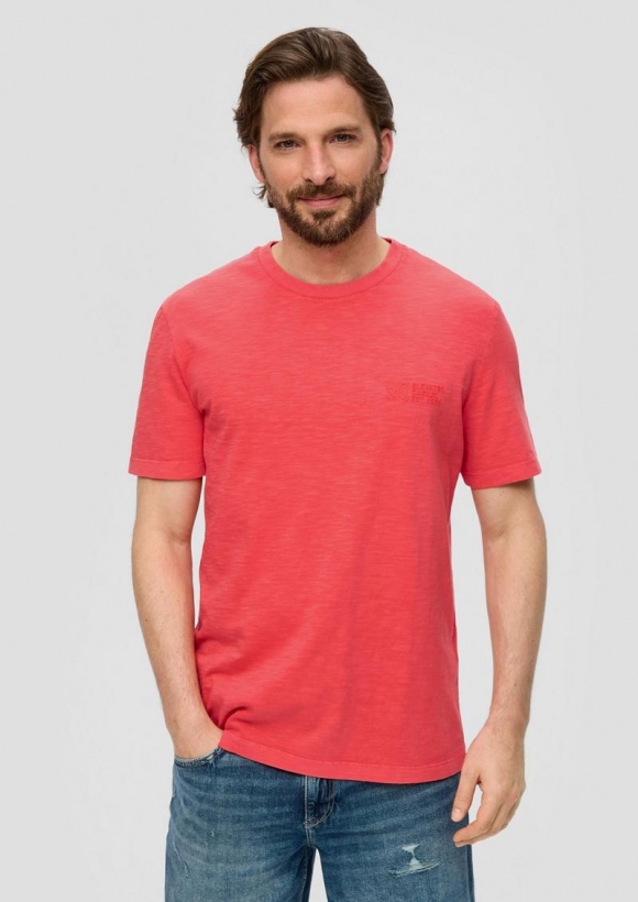 s.Oliver Jerseyshirt mit Labelprint - hellorange