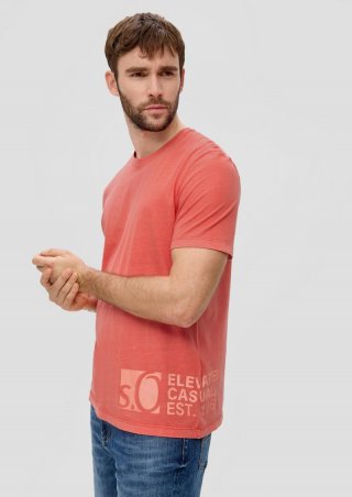 s.Oliver T-Shirt mit Label-Print - koralle