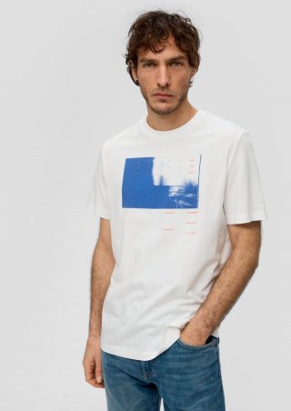 s.Oliver T-Shirt mit Artwork - weiß