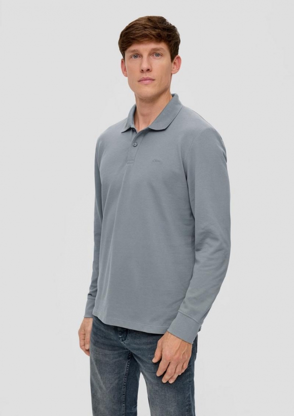 s.Oliver Poloshirt mit Logo-Detail - schiefergrau