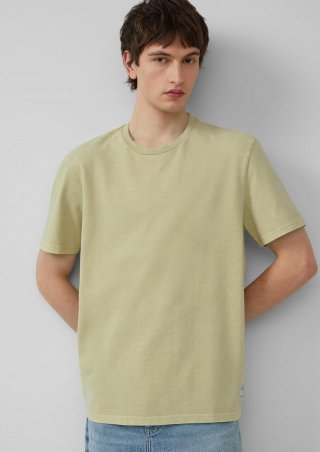 s.Oliver Gewaschenes Basic-T-Shirt aus weichem Heavy Jersey - helles olivgrün