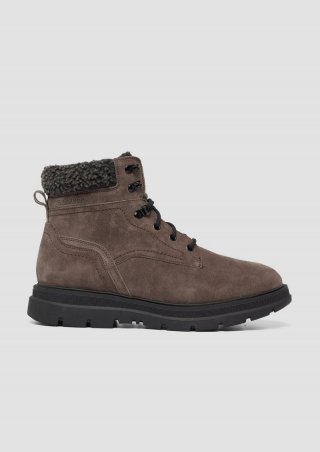 s.Oliver Schnür-Boots mit Leder - braun