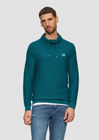 s.Oliver Strickpullover mit Schalkragen - petrol