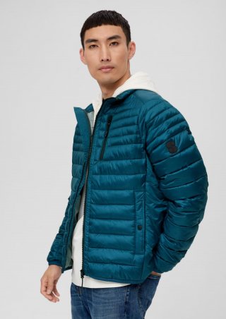 s.Oliver Steppjacke mit Label-Patch - petrol