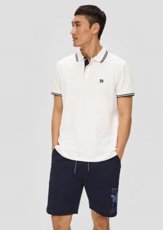 s.Oliver Bermuda-Shorts im Relaxed Fit mit Print-Detail - navy