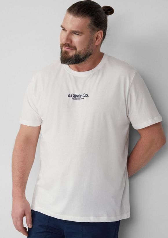 s.Oliver T-Shirt aus Baumwolle mit Logo-Print - weiß