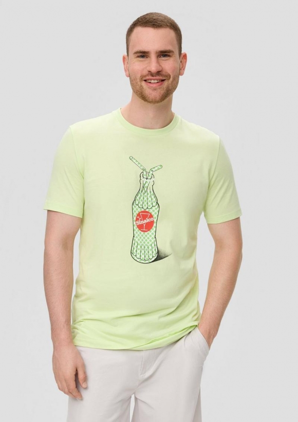s.Oliver T-Shirt aus Baumwoll-Jersey mit Sinalco®-Print - limettengrün