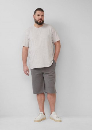 s.Oliver Detroit: Sweat-Bermuda mit Flammgarnstruktur im Relaxed Fit - grau meliert