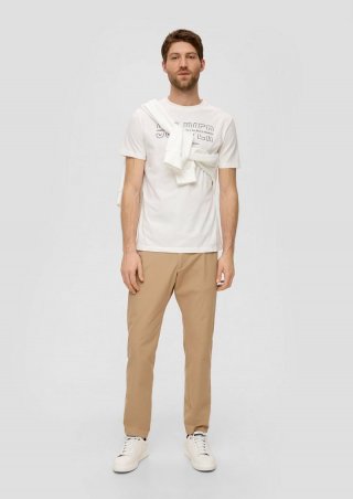 s.Oliver Regular: Hose Phoenix mit Dobby-Struktur - sandstein