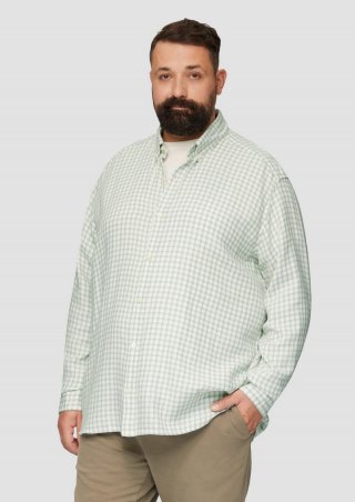 s.Oliver Regular Fit: Strukturiertes Baumwollhemd mit Button-Down-Kragen - weiß