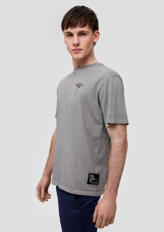s.Oliver Printshirt aus reiner Baumwolle - taubengrau