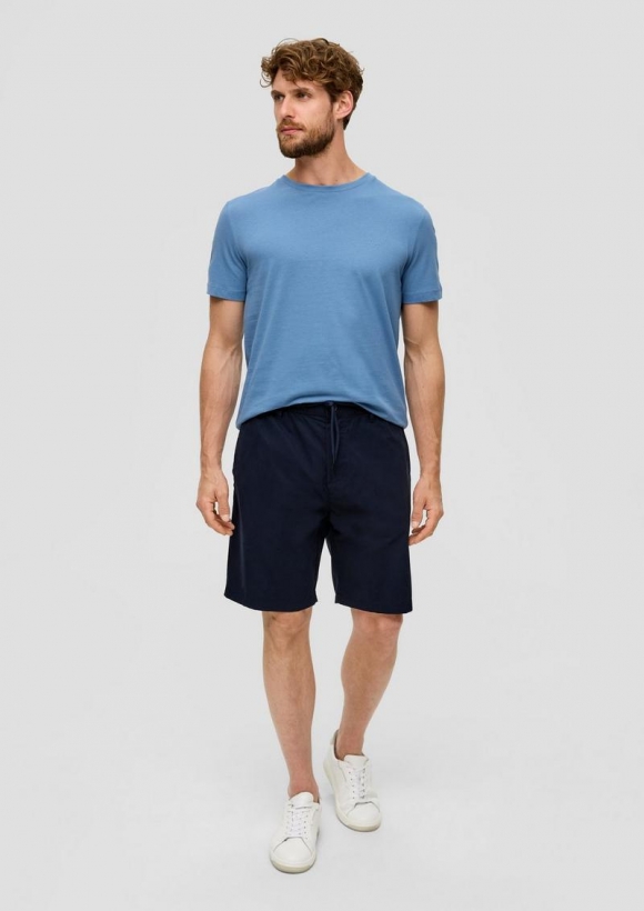 s.Oliver Chino-Shorts im Relaxed Fit mit Elastikbund - navy