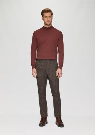 s.Oliver s.O PURE: Karierte Anzughose im Slim Fit - braun