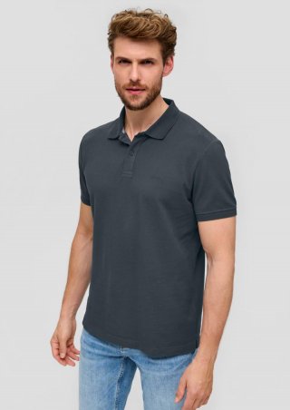 s.Oliver Poloshirt aus Baumwollpiqué - dunkelgrau