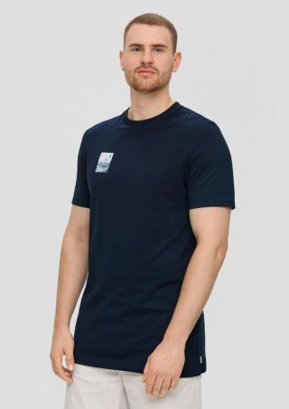 s.Oliver T-Shirt aus Baumwolle mit Frontprint - navy