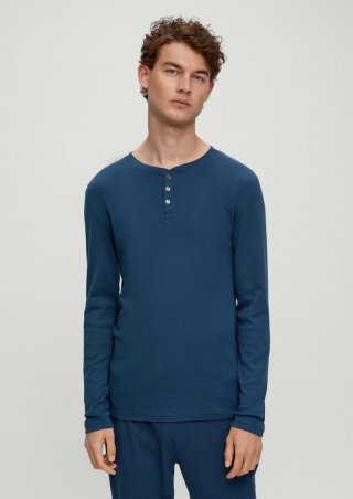 s.Oliver Pyjama-Shirt aus Baumwolle - dunkelblau