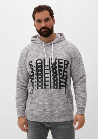 s.Oliver Hoodie mit Frontprint - grau meliert