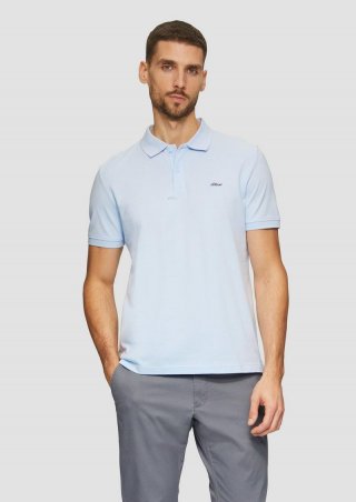 s.Oliver Poloshirt aus Baumwollpiqué - hellblau