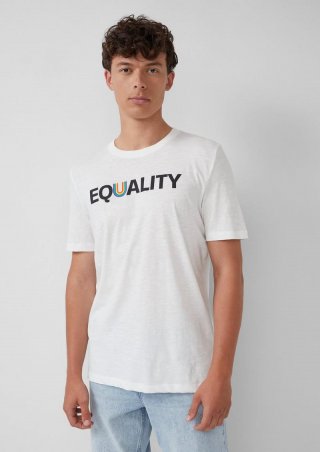 s.Oliver T-Shirt mit Pride-Motiv - weiß