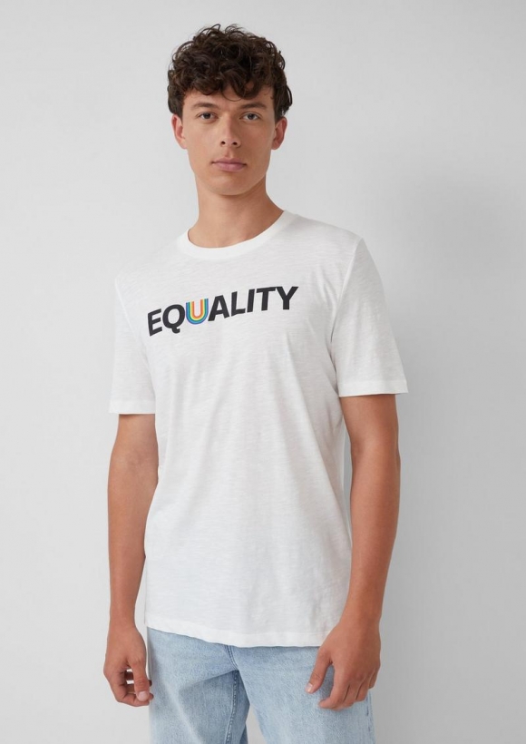 s.Oliver T-Shirt mit Pride-Motiv - weiß