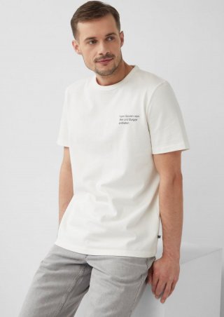 s.Oliver T-Shirt mit Grill-Motiv - weiß