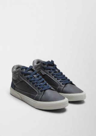 s.Oliver High Sneaker im Materialmix - navy