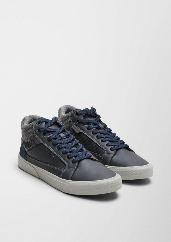 s.Oliver High Sneaker im Materialmix - navy