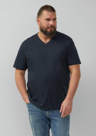 s.Oliver T-Shirt mit V-Ausschnitt - navy
