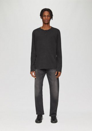 s.Oliver Gewaschenes Longsleeve mit Rollkante - schwarz