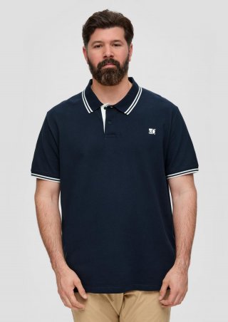 s.Oliver Poloshirt aus Baumwolle mit Logo-Detail - navy