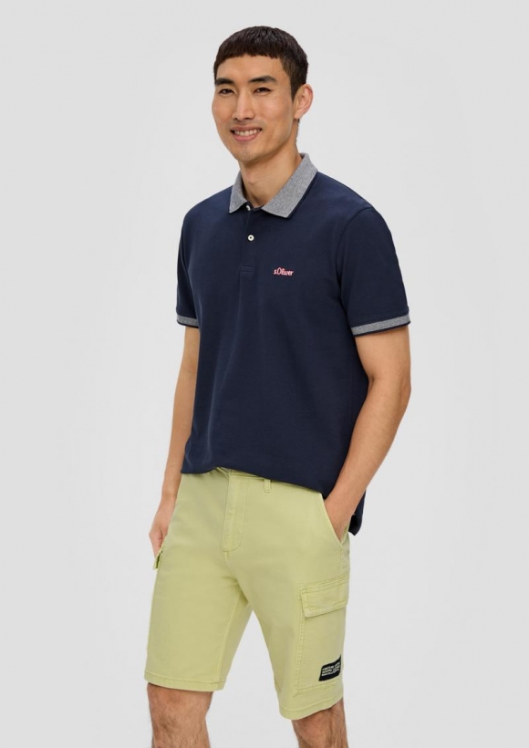 s.Oliver Jeans-Shorts / Straight Leg / High Rise / Cargotaschen - limettengrün