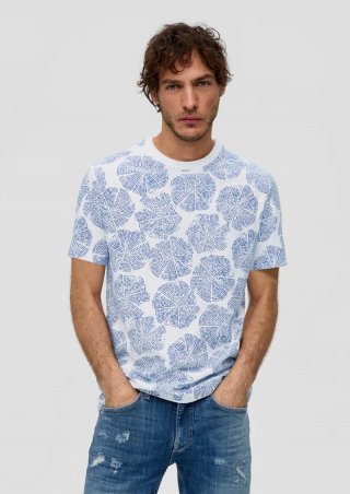 s.Oliver T-Shirt mit Rundhalsausschnitt - weiß