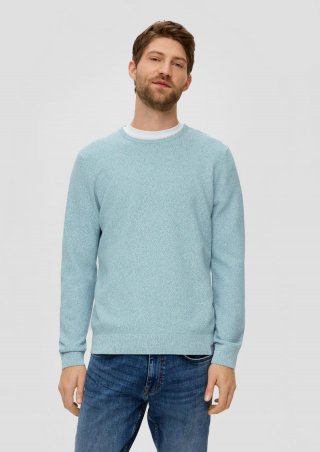 s.Oliver Feinstrickpullover mit Crew Neck - pastelltürkis