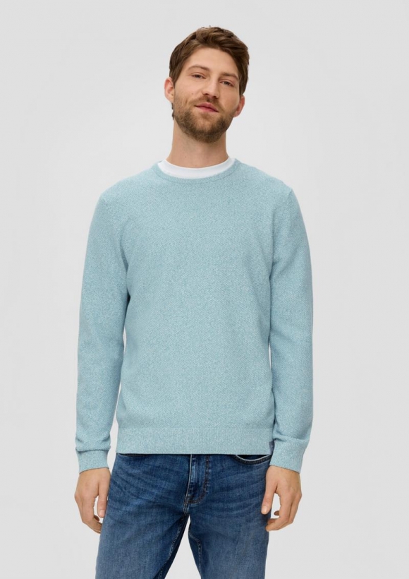 s.Oliver Feinstrickpullover mit Crew Neck - pastelltürkis