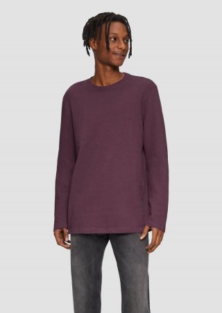 s.Oliver Langarmshirt aus Struktur-Jersey - lavendel