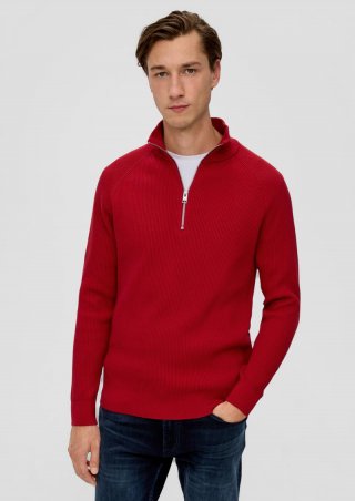 s.Oliver Strickpullover mit Stehkragen - chilirot