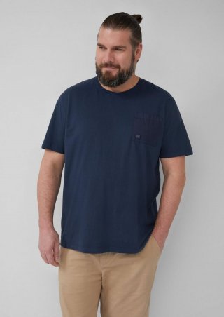 s.Oliver T-Shirt mit Brusttasche und Garment Dye - tiefblau