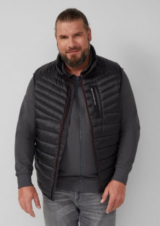 s.Oliver Leichte Steppweste mit sportiven Kontrastdetails - schwarz