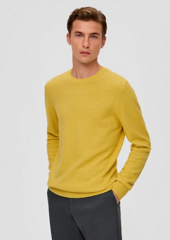 s.Oliver Pullover aus Baumwolle - gelb