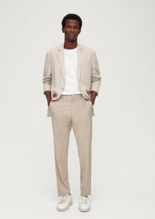 s.Oliver Slim: Hose aus Viskosemix - helles beige